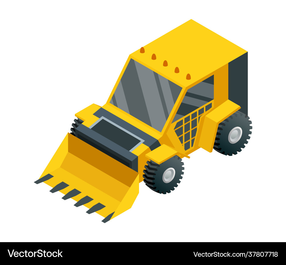 Isometric Construction Machinery Vector Image