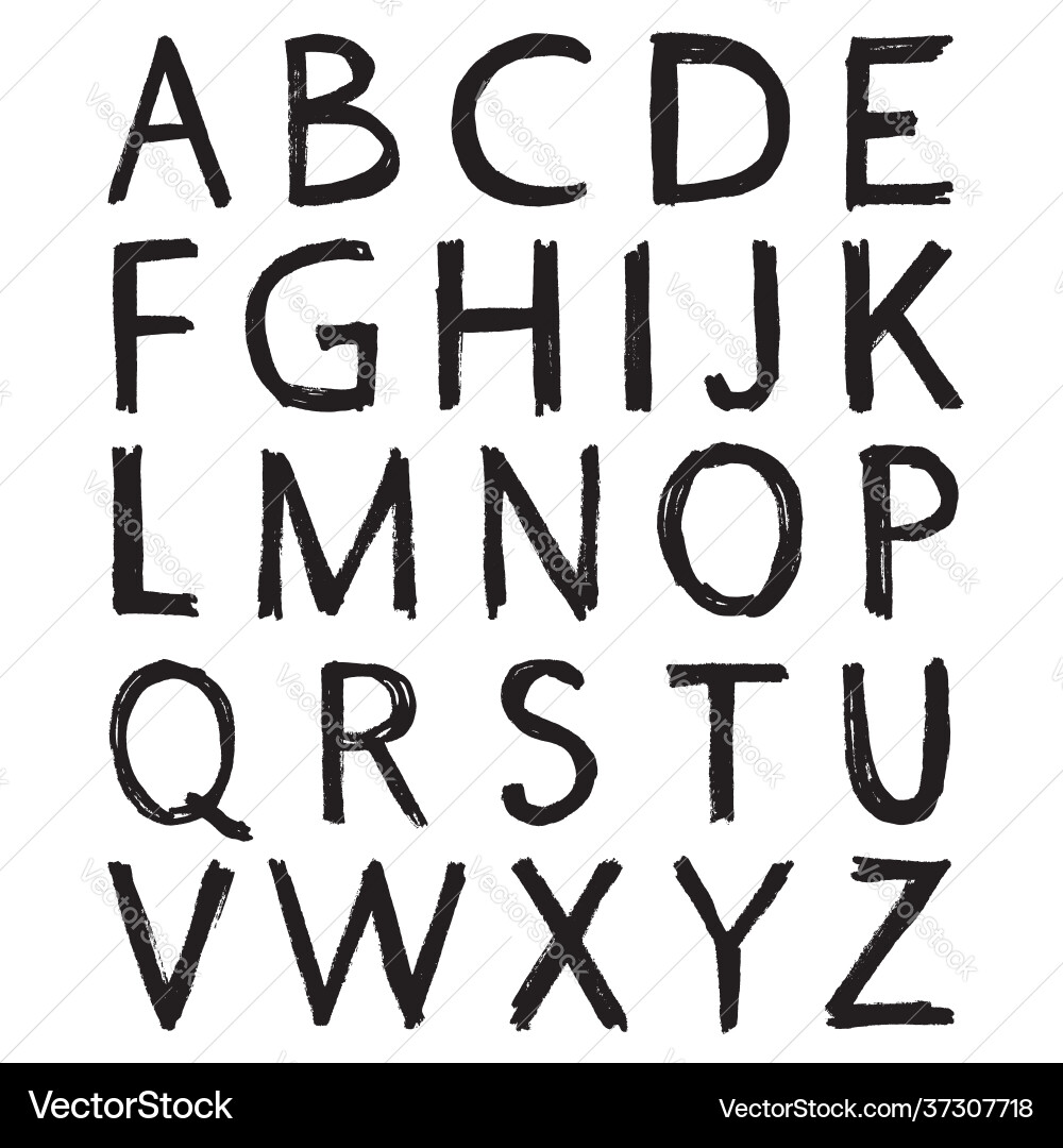 Modern Brush Calligraphy Font - Alphabet Vector Image