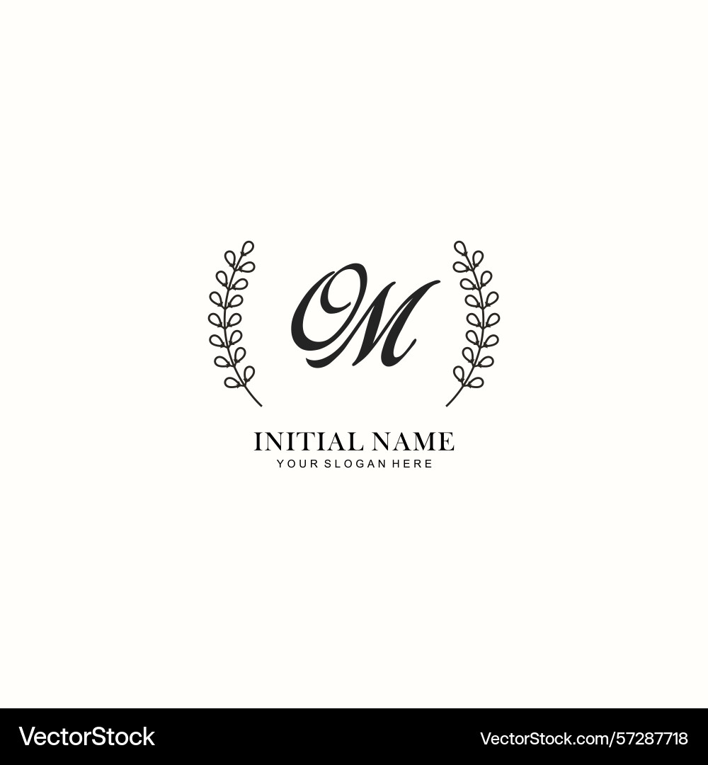 Om initial logo templates with botanical elements Vector Image