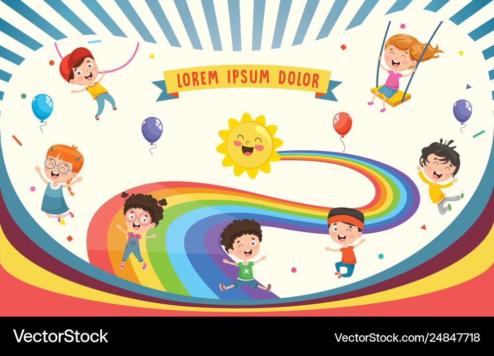 Regenbogen Kinder Regenbogen Kinder vektorbild