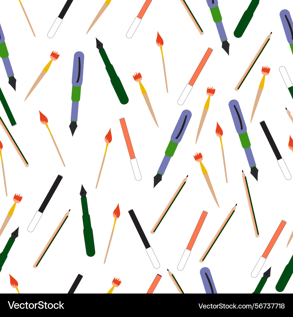 Seamless pattern with objects used to write Seamless pattern with objects used to write vector image