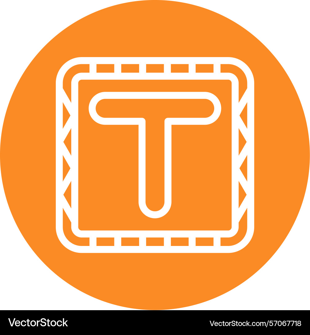 T line circle style icon design Vector Image