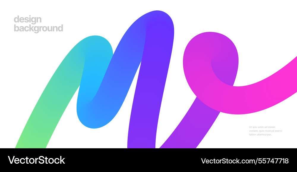 Template with colorful gradient squiggles shapes vector image