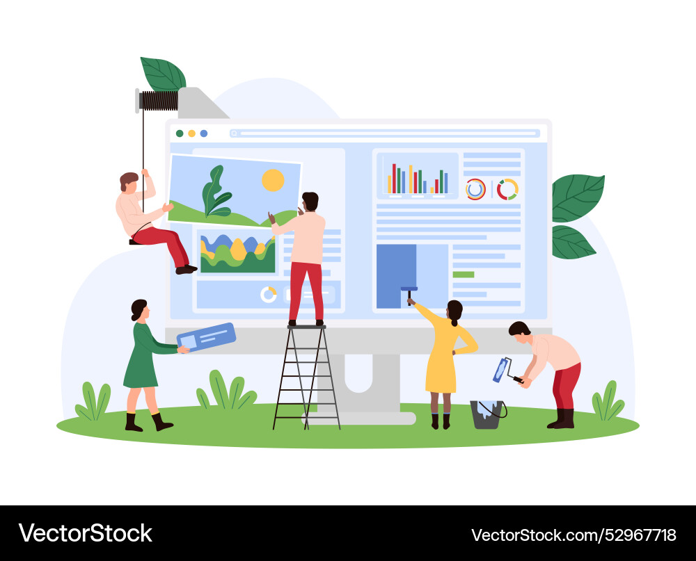 Website Development & Content Creation vector image