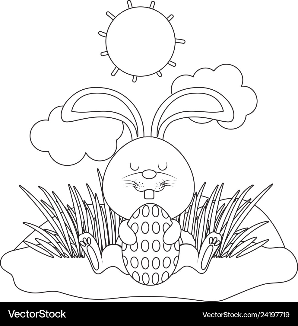 Bunny with easter egg Royalty Free Vector Image