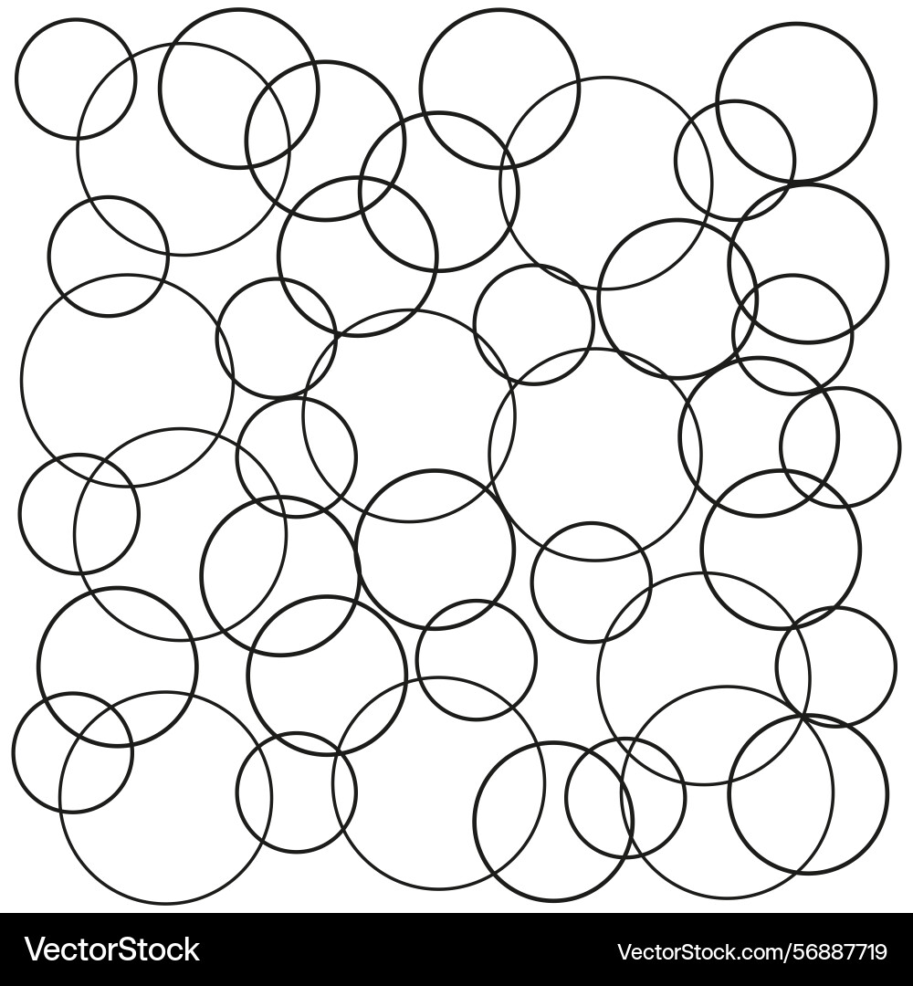 Circle overlap pattern outline design geometric Circle overlap pattern outline design geometric vector image