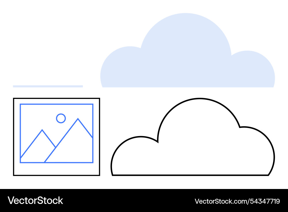 Cloud storage with image file symbol and abstract Vector Image