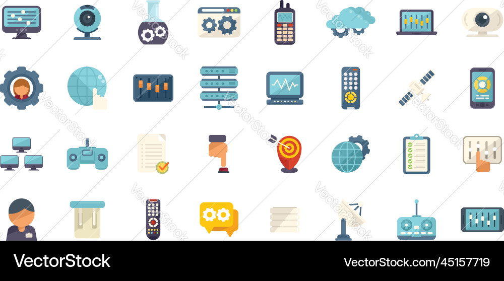 Control icon flat digital global Royalty Free Vector Image