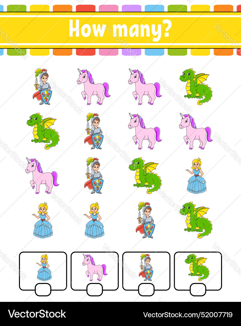 Counting game for children happy characters vector image