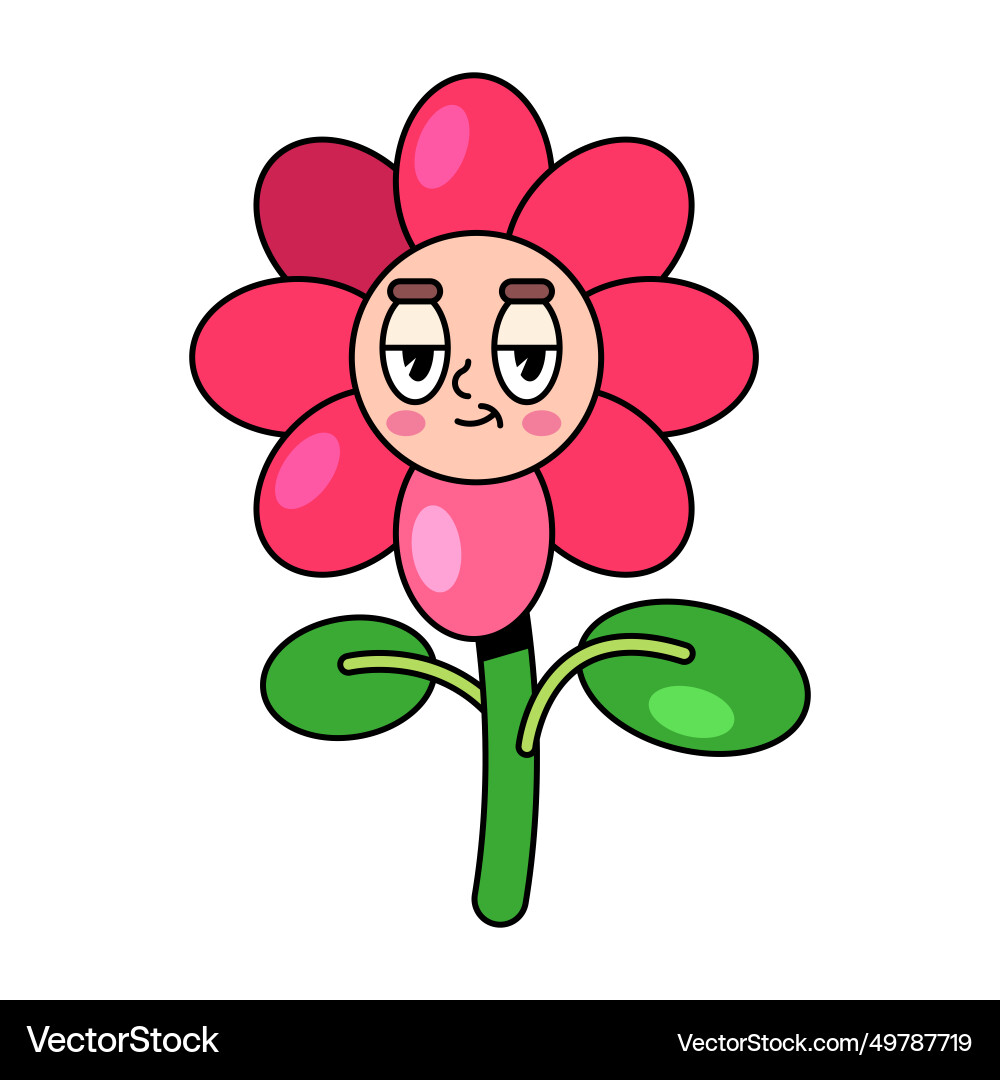 Flower with face in retro style pop art Vector Image