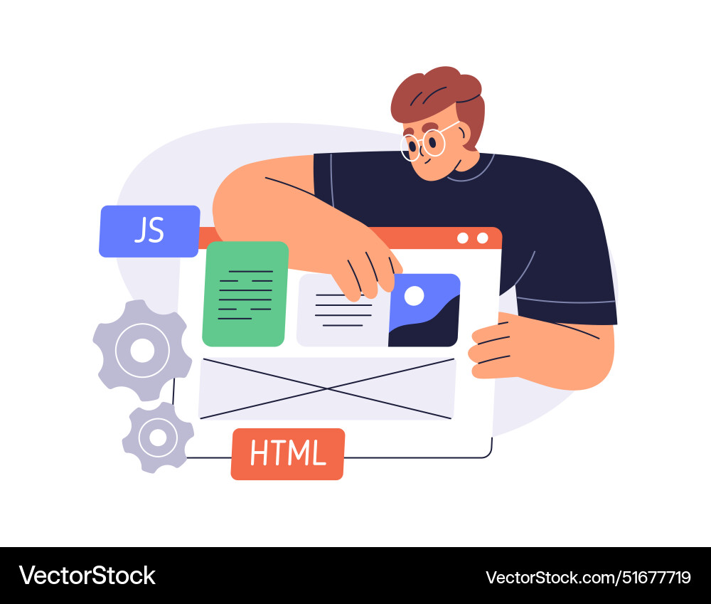 Front-end development concept ui ux designer Front-end development concept ui ux designer vector image