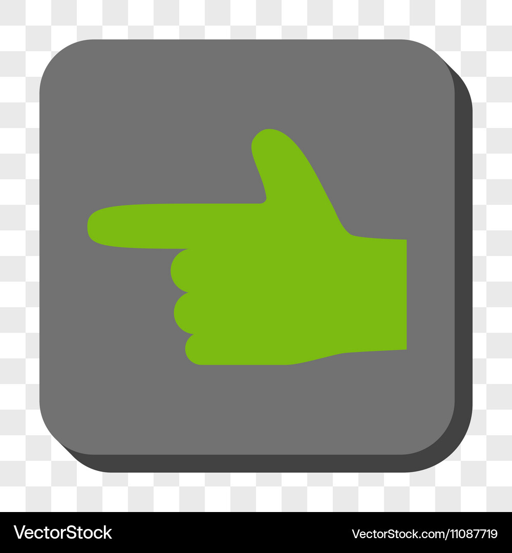 Hand pointer left rounded square button Vector Image