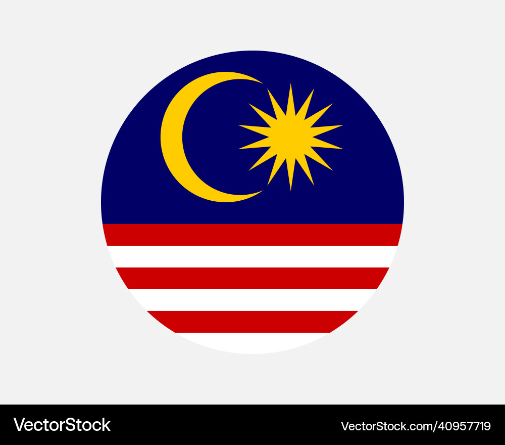 Malaysia malaysian round country banner flag Malaysia malaysian round country banner flag vector image