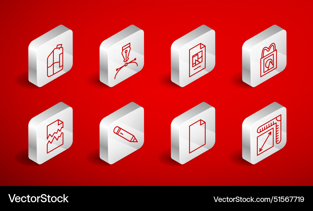 Set line paper size fountain pen nib file Set line paper size fountain pen nib file vector image