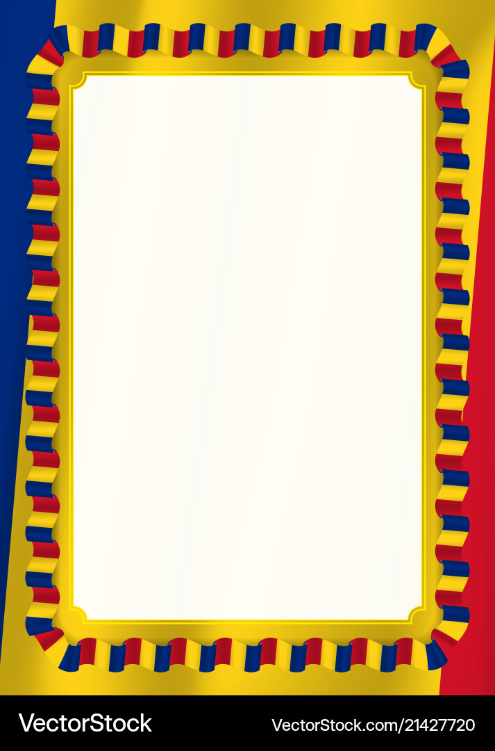 Frame and border of ribbon with romania flag Frame and border of ribbon with romania flag vector image