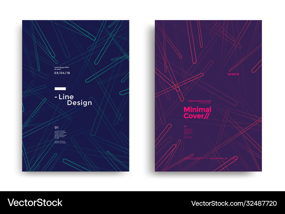 Minimal dynamic covers design with color line Minimal dynamic covers design with color line vector image