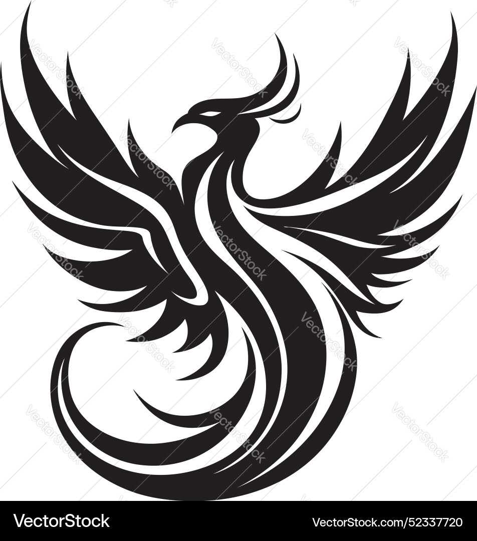 Rising phoenix wings emblem ignition icon Vector Image