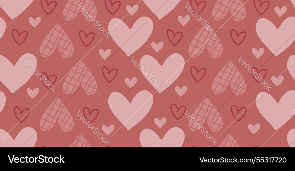 Seamless pattern backdrop with abstract hearts Seamless pattern backdrop with abstract hearts vector image
