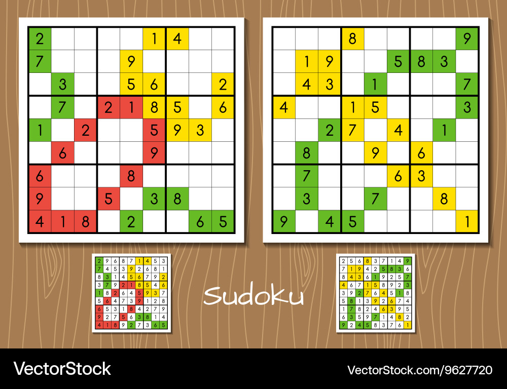 Sudoku middle level set vector image