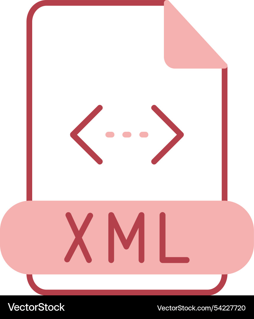 Xml line fill icon Vector Image