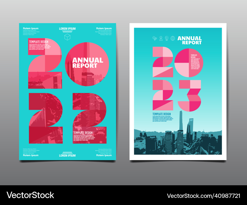 Annual report 20222023 template layout design Annual report 20222023 template layout design vector image