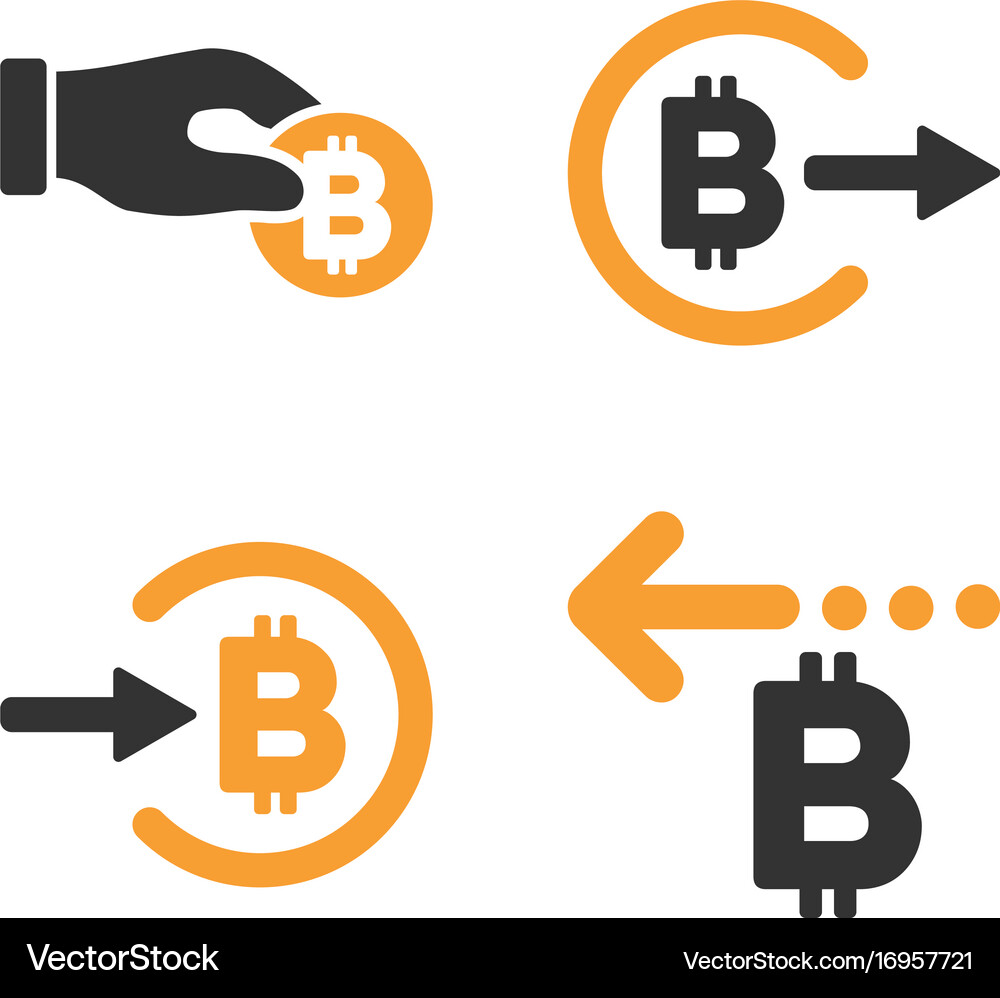 Bitcoin payment icon set – Royalty-Free Vector | VectorStock