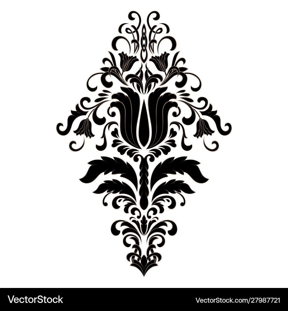 Damask element isolated central Damask element isolated central vector image