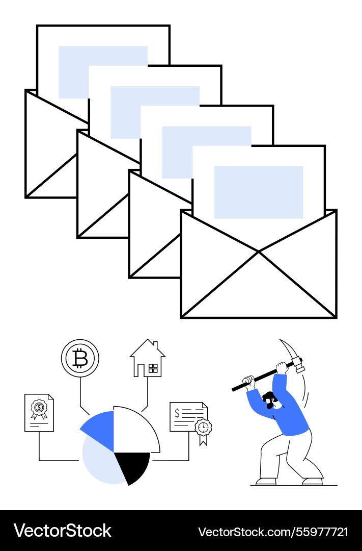 Digital communication and blockchain analytics Digital communication and blockchain analytics vector image