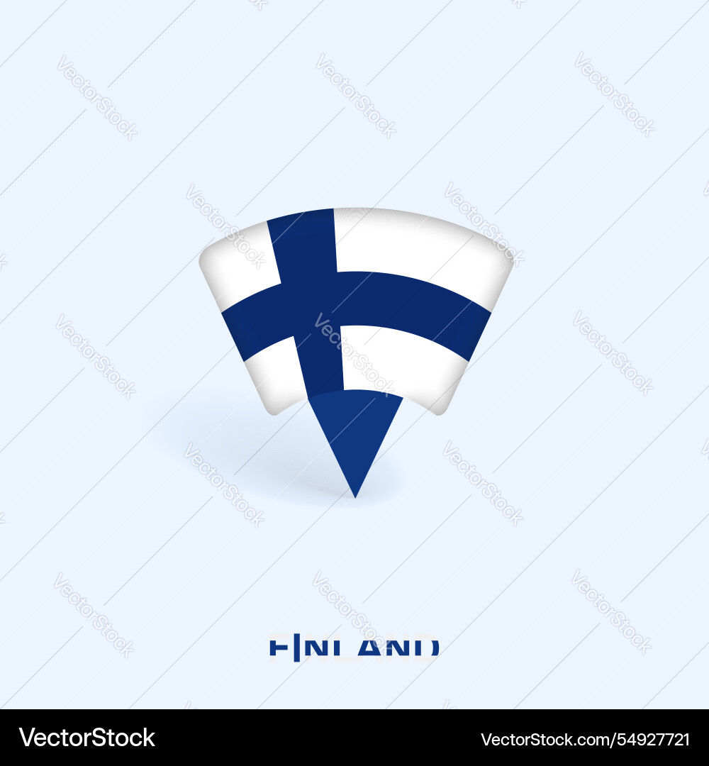 Finnland Flaggenplanze Pointer Design mit Schatten Finnland Flaggenplanze Pointer Design mit Schatten vektorbild