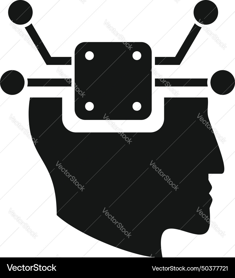 Memory head processor icon simple lost Vector Image