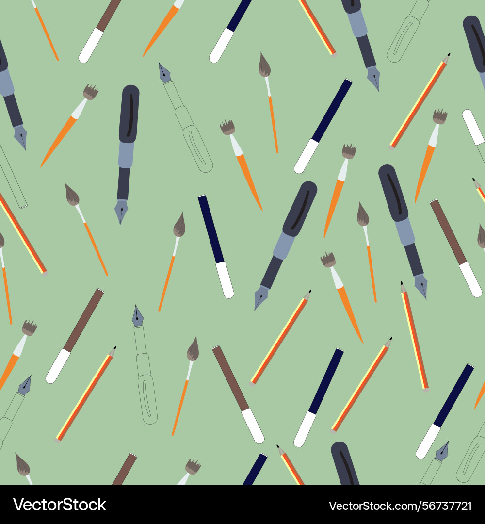 Seamless pattern with writing tools Seamless pattern with writing tools Vector Image