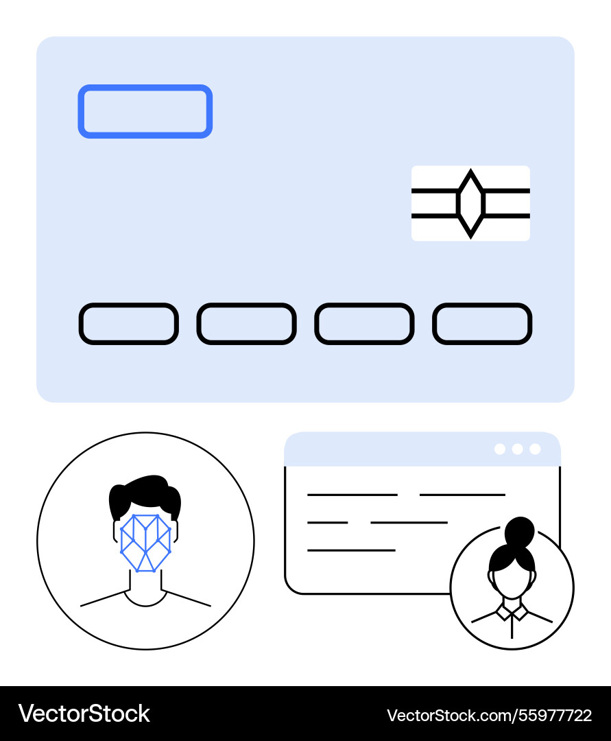 Biometric authentication for secure online Biometric authentication for secure online vector image