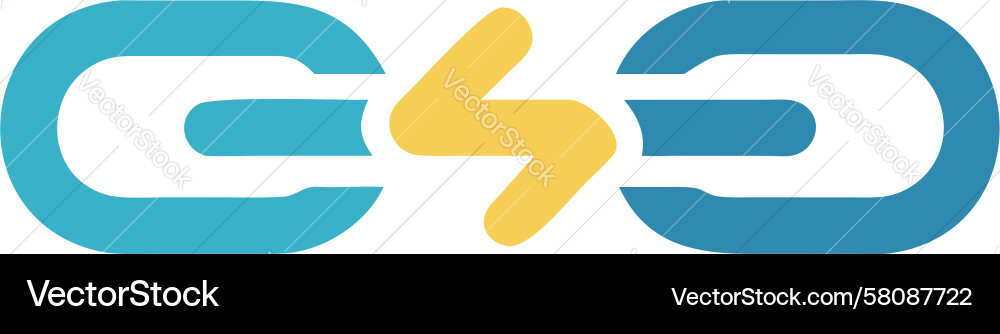 Charged Lightning Chain Link Icon Vector Image