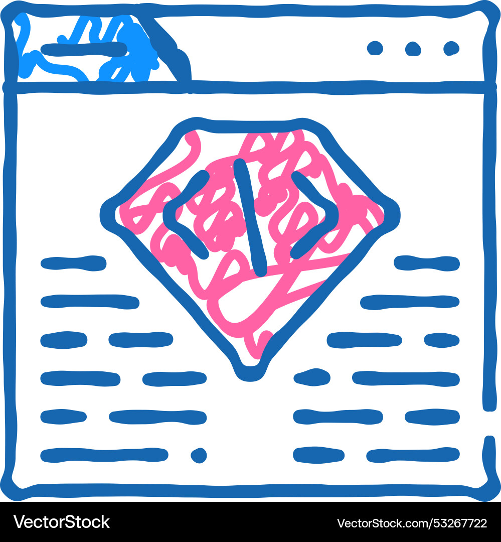 Coding seo optimization icon doodle Coding seo optimization icon doodle Vector Image