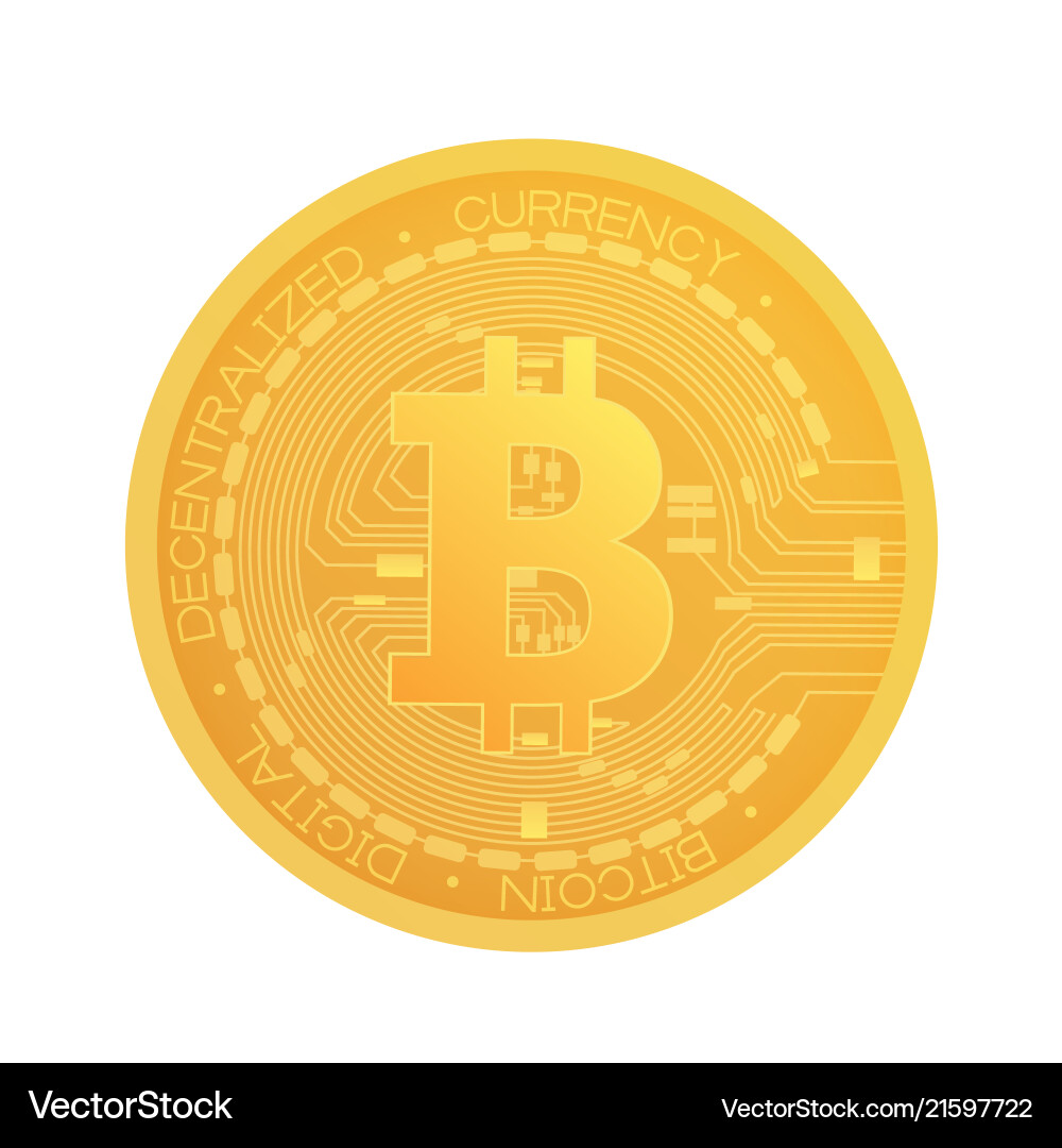 Golden Bitcoin Münze Krypto Währung realistisch Golden Bitcoin Münze Krypto Währung realistisch vektorbild