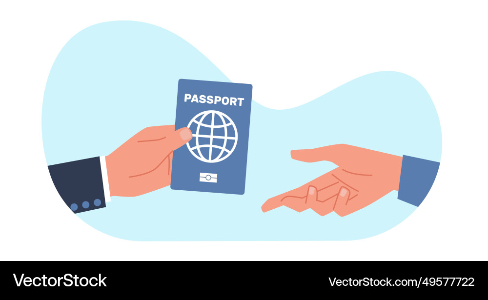 Hand gibt Reisepass an die Staatsbürger Hand gibt Reisepass an die Staatsbürger vektorbild