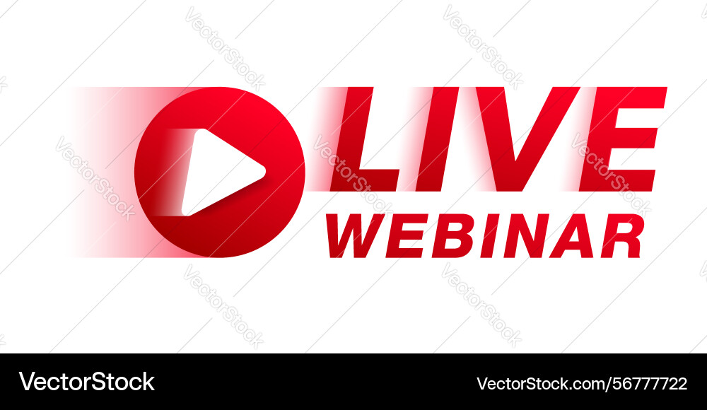 Live webinar red button with speed trace Live webinar red button with speed trace vector image