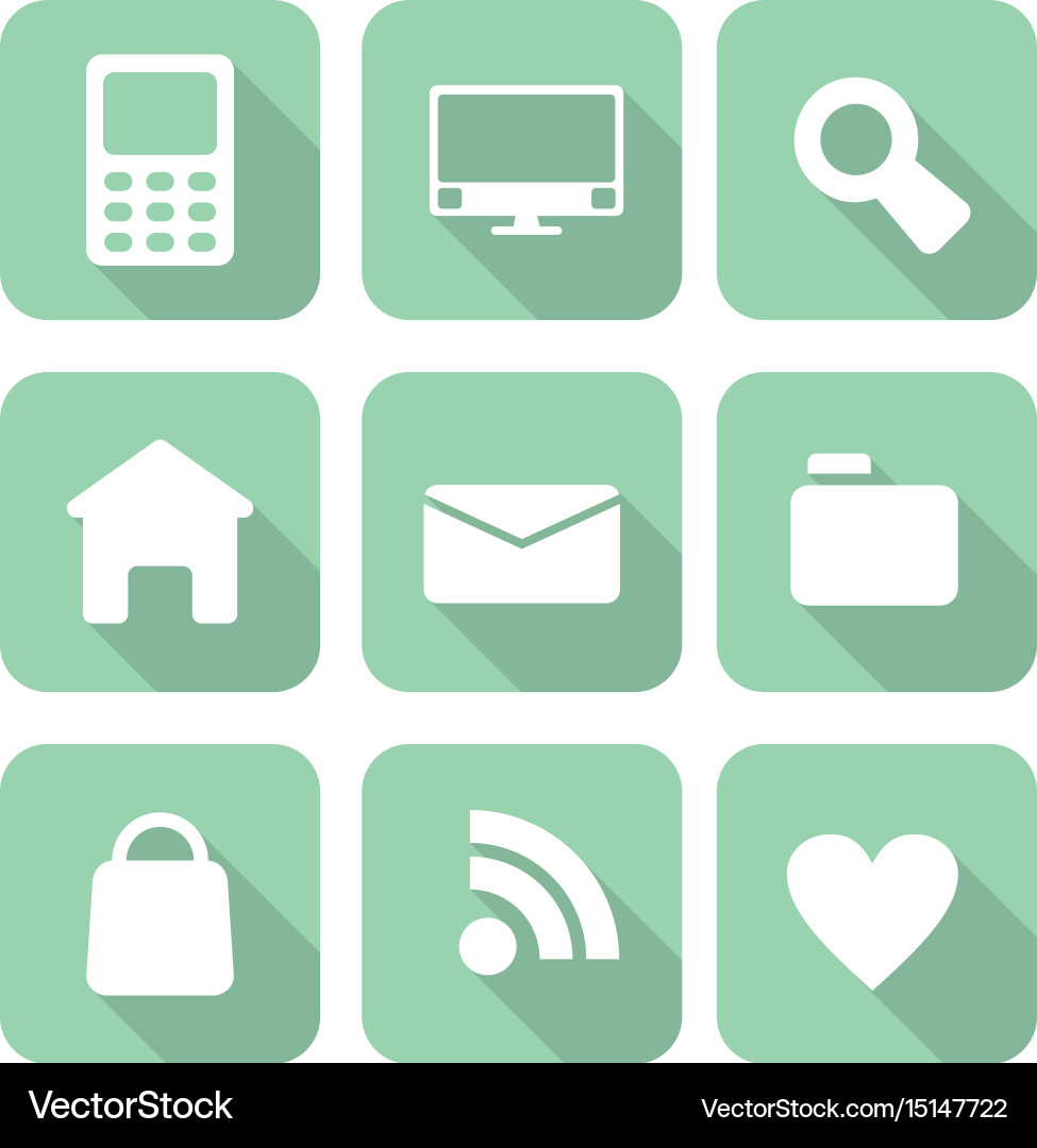 Modern Web Icons - Green Collection vector image