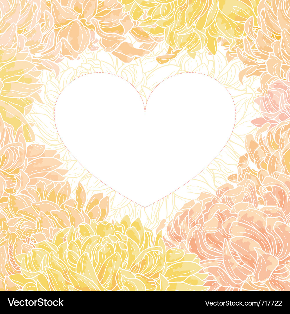 Romantic Floral Heart Frame Vector Image