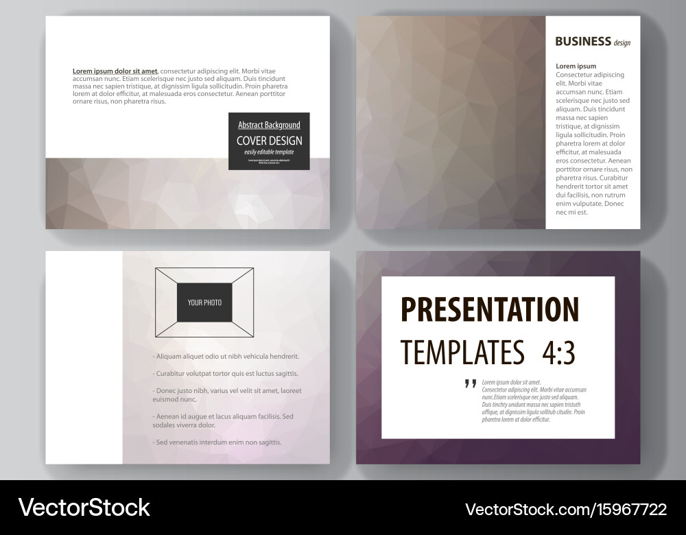 Set of business templates for presentation slides Vector Image