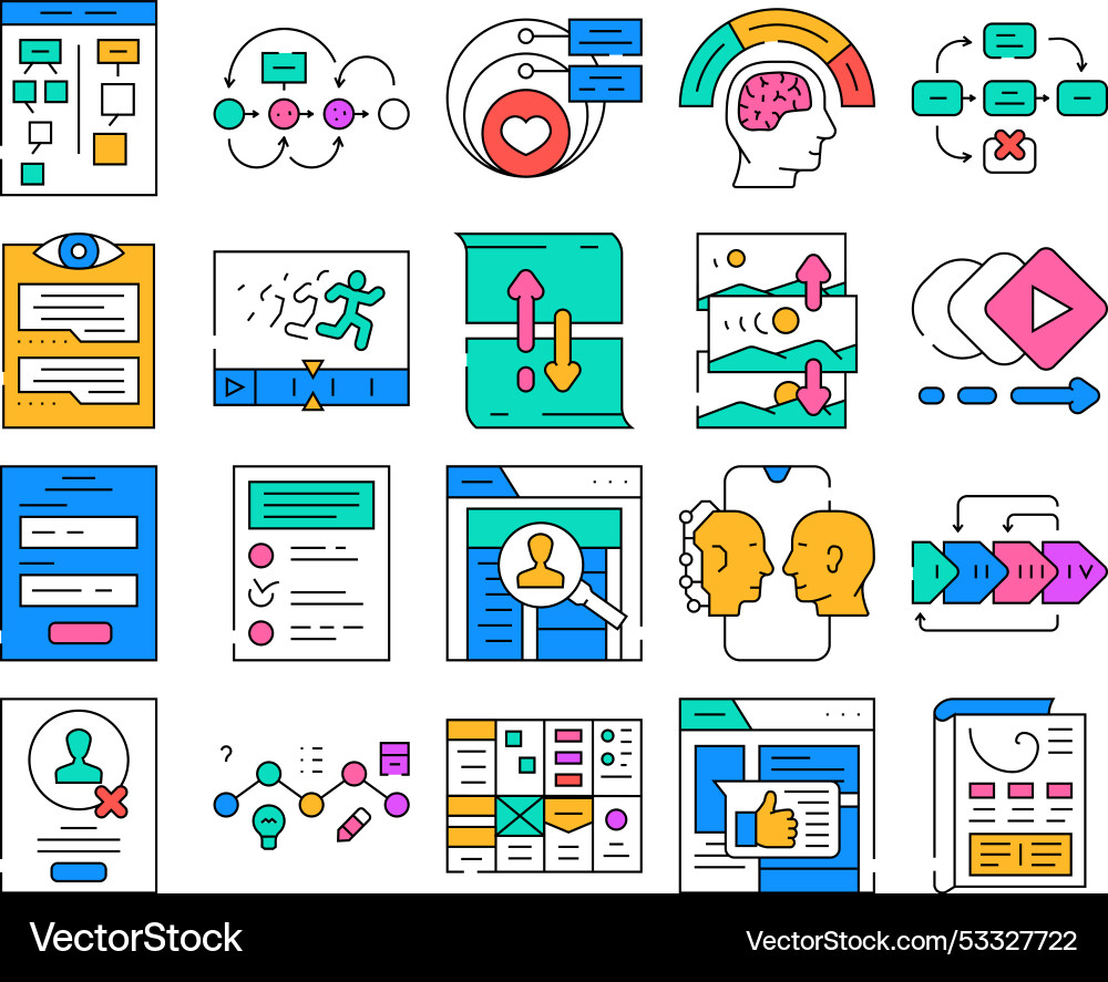 Ui ux web interface mobile icons set Ui ux web interface mobile icons set vector image