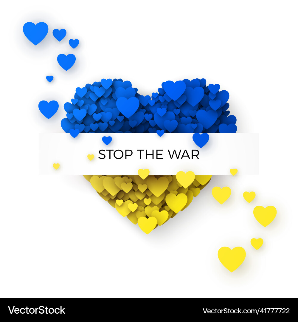 Ukraine Flag Heart Peace Vector Image
