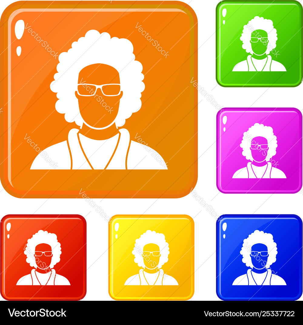 User icons set color User icons set color Vector Image