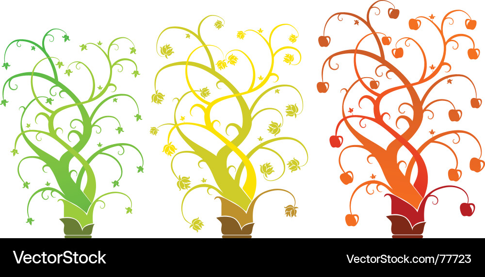 Abstract tree - set Vector Image