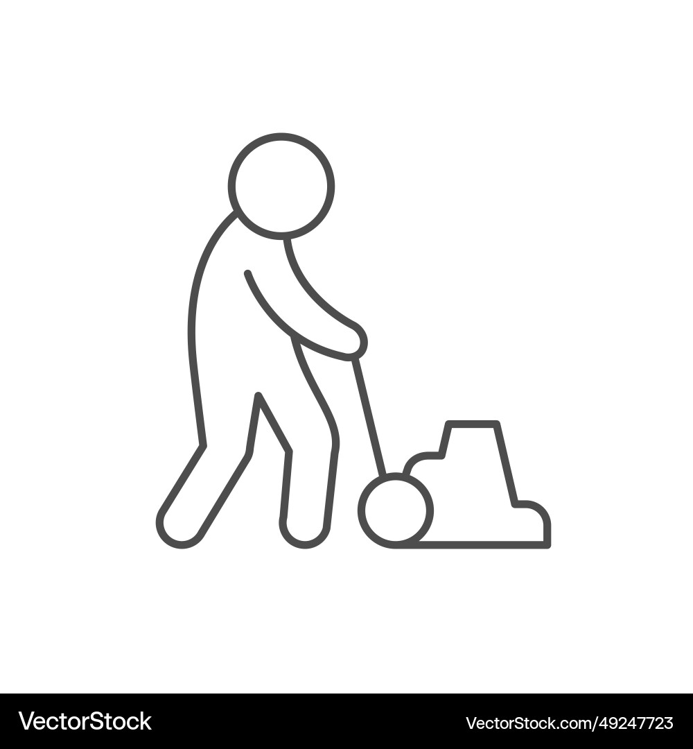 Cleaning service person line icon Cleaning service person line icon vector image