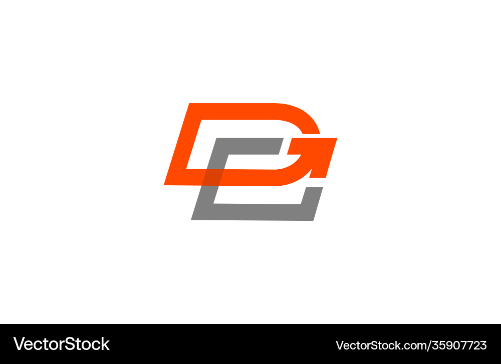 Dc initial with linked bold logo vector image