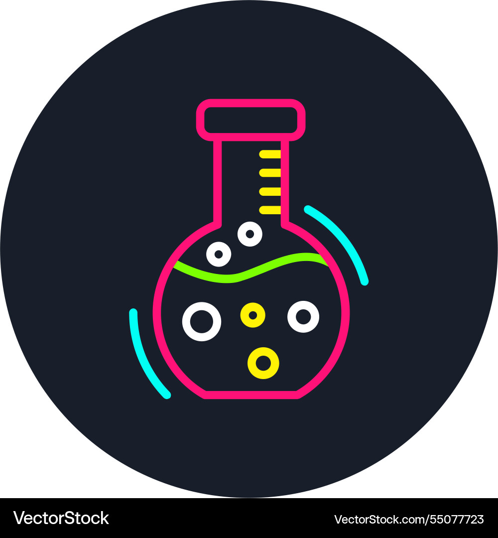 Flask line multi color icon vector image