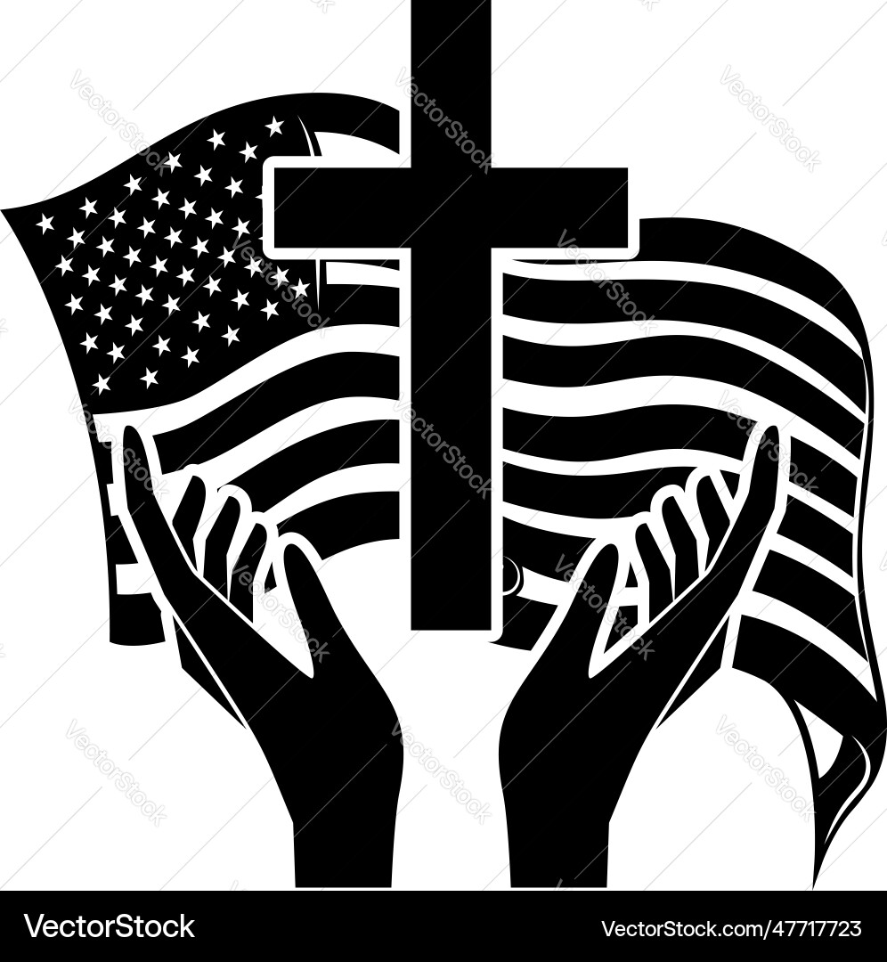 Gebet Hände auf amerikanische Flagge Hintergrund Gebet Hände auf amerikanische Flagge Hintergrund vektorbild