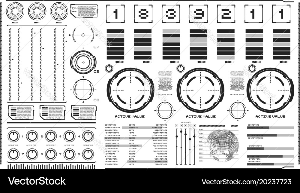 Hi-tech interface on light background design vector image