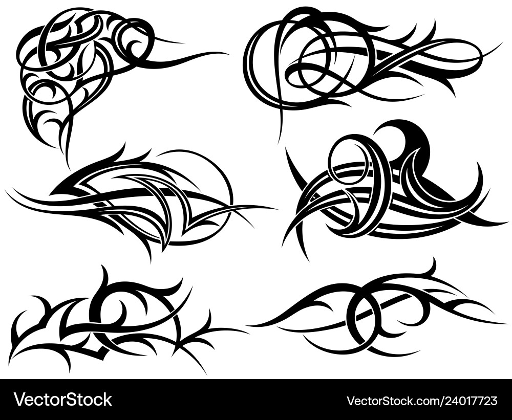 Ornate Tattoo Swirls Vector Image